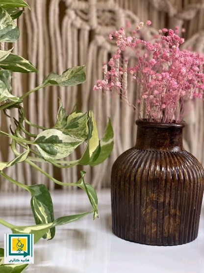 خرید آنلاین گلدان سنگ مصنوعی طرح مراکشی رنگ چوب با بهترین قیمت و ارسال فوری