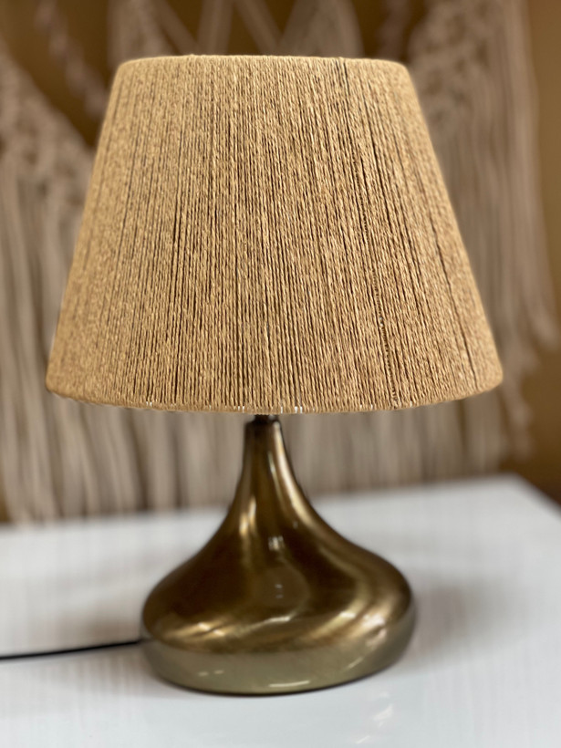 آباژور رافیا رومیزی سایز بزرگ با پایه فلزی با بهترین قیمت | ارسال فوری