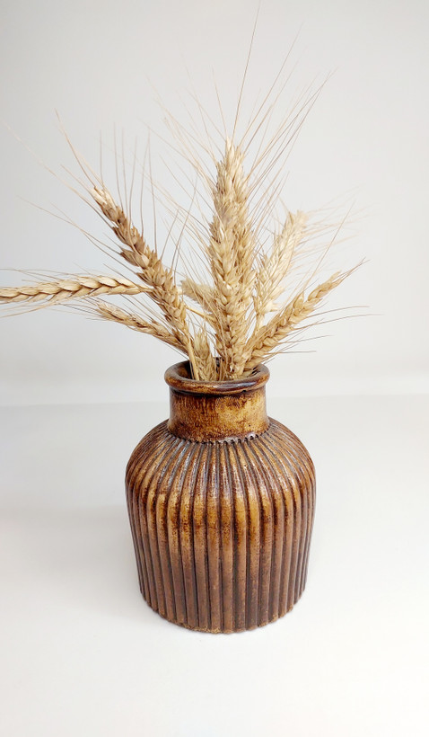 گلدان طرح چوب مدل مراکشی شیاردار جنس سنگ مصنوعی