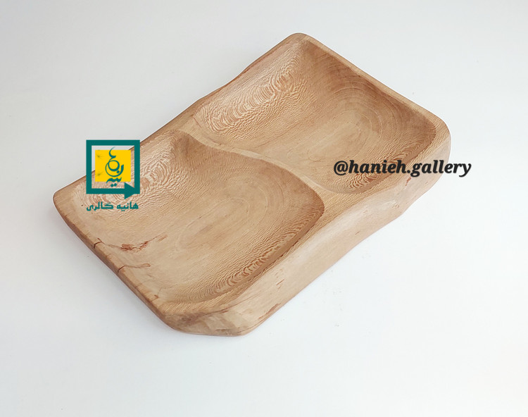 اردوخوری چوبی دوخونه - دست ساز - سایز 27*17 جنس چوب چنار