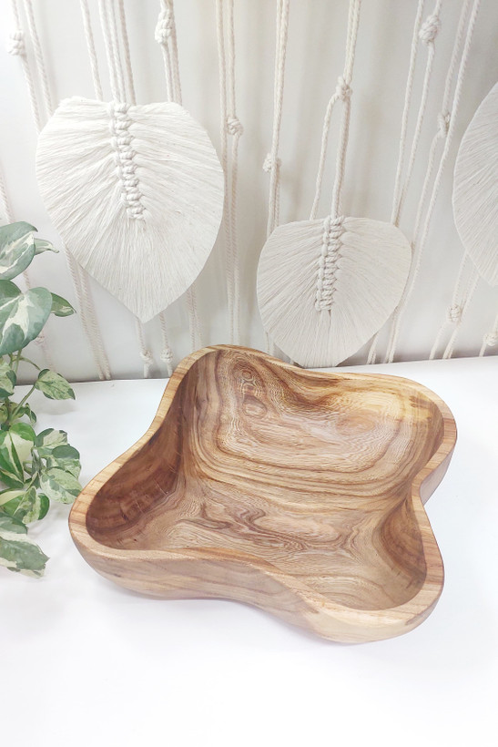 ظرف میوه و آجیل خوری چوبی دست ساز جنس درخت گردو 8*28*28 با بهترین قیمت | ارسال فوری