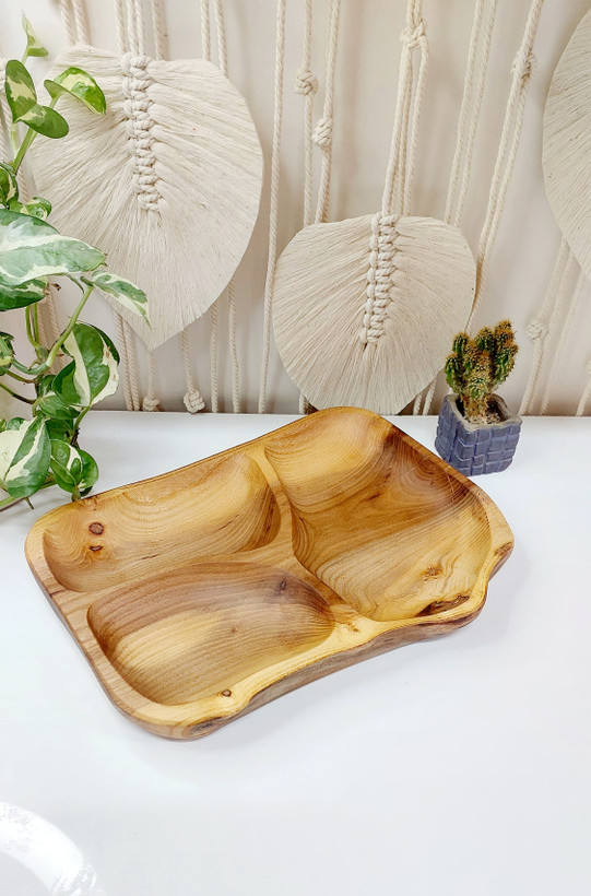 اردو خوری سه خونه چوبی دست ساز جنس درخت اوجا 23*30 ، جهیزیه عروس