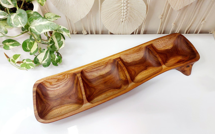 خرید اردو خوری چوبی 4 خانه دست ساز چوب درخت اوجا 15*55