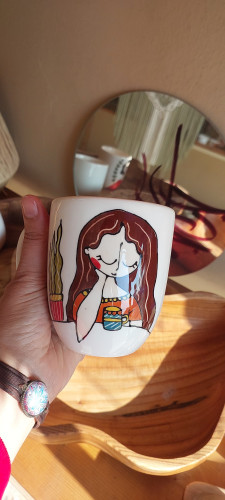 خرید آنلاین ماگ فانتزی دخترانه طرح قلب بی صدا اما پرحرف با بهترین قیمت | ارسال فوری