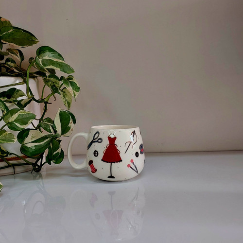 خرید آنلاین ماگ طرح چرخ خیاطی اِلِمان کامل خیاطی پشت و رو دست ساز سرامیکی با بهترین قیمت | ارسال فوری