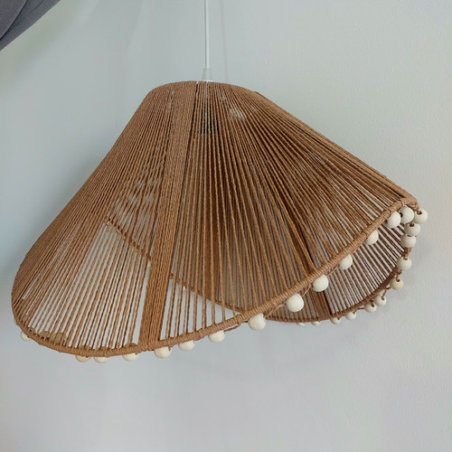 لوستر نخ رافیا / مکرومه / کنفی مدل کلاهی قطر 50 سانت با بهترین قیمت | ارسال فوری