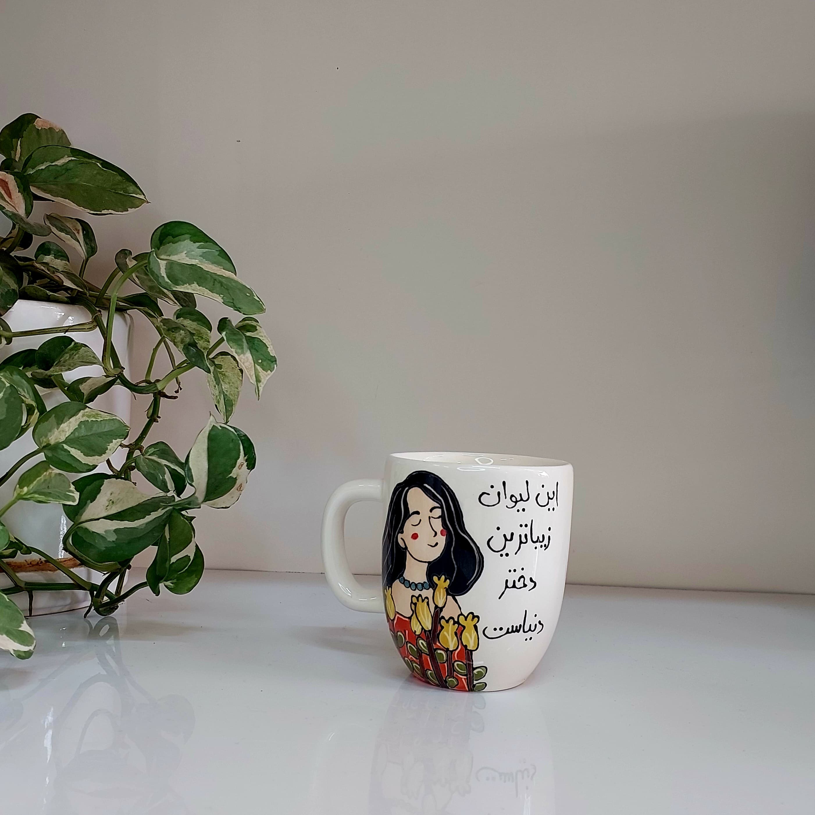 ماگ فانتزی دخترانه طرح قلب بی صدا اما پرحرف