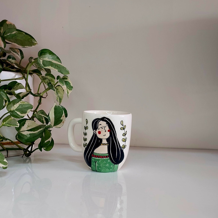 خرید آنلاین ماگ فانتزی دخترانه دست ساز طرح سایه امن با بهترین قیمت | ارسال فوری